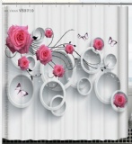 Printed Polyester Bath Curtain anti mold waterproof