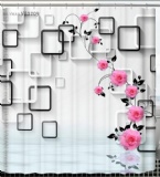 Printed Polyester Bath Curtain anti mold waterproof